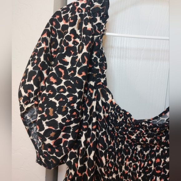 Who What Wear Square Neck Puff Sleeves Ruffle Dress Size XL Date Office Boho - Picture 9 of 12